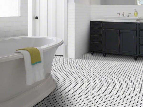 Elegance Basketweave Mosaic - White/Black