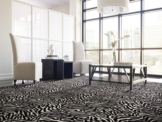 Zebra stripe animal print vinyl carpet